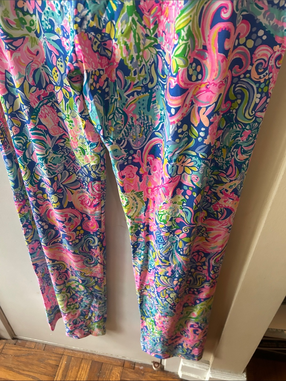 Lilly Pulitzer Women’s Georgia May  Palazzo Pants Pink, Blue & Lime Green XL - Picture 6 of 9